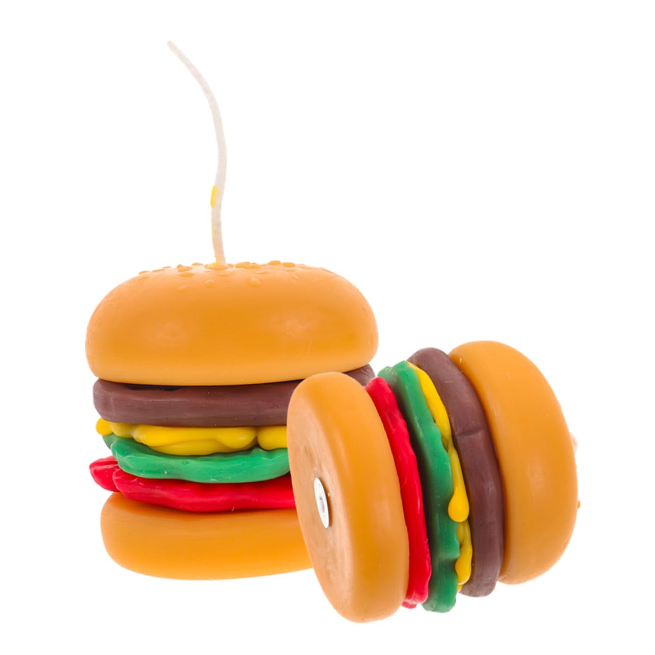 Burgerförmige Duftkerzen 2 Stück aus Wachs als Schreibtischdekoration