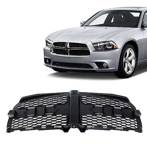 JustDrivably Replacement Parts Front Black Grille Insert Grill Base Inner Compatible With Dodge Charger 2011 2012 2013 2014 ( SE R/T SXT SXT Plus R/T Road and Track )