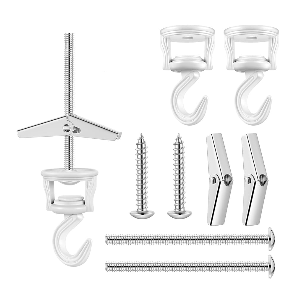 UDSKNV[KSL for Baskets Lights for Hanging Plants Swag Ceiling Hooks 4 Sets Heavy Duty Swivel Ceiling Hangers Outdoor String