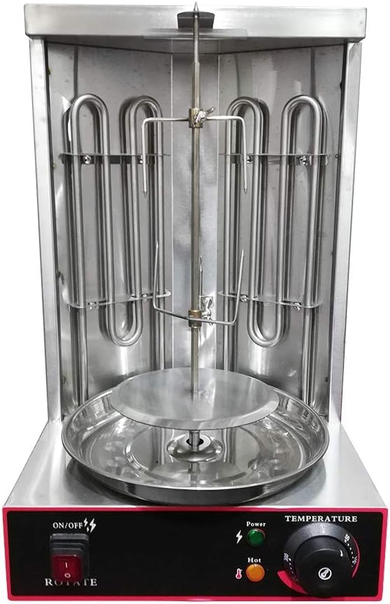 Elektrisch Vertikaler Broiler Döner Shawarma Kebab Maschine mit Spießgabeln Automatisches Spinnen Rauchloser Grill für Restaurant Wohnküche 3000W – Bild 3