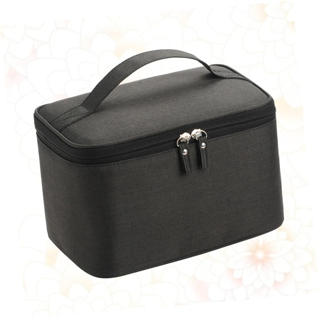Ipetboom 3pezzi Borsa Cosmetica Da Viaggio Organizer Portatile Per Make-up e Necessità Da Toilette Design Elegante e Compatto Adatta Per Donne e Viaggi Nero Opaco
