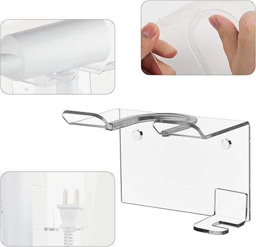 Miniatura 3 de Cosmos Estantes de montaje en pared, soporte para secador de pelo, estante de almacenamiento de acrílico para secador de pelo, organizador de