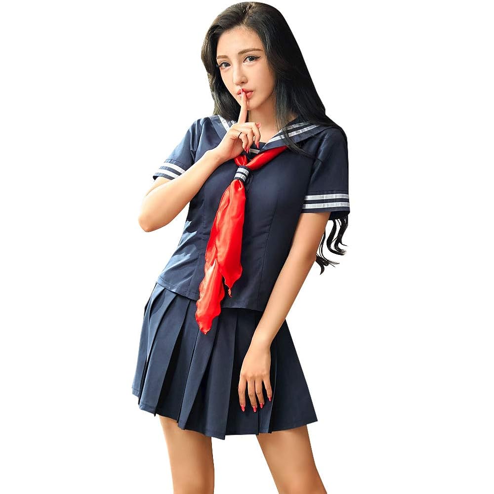 ハロウィン コスプレ Anna Mu コスプレ セーラー服 コスチューム 衣装 女子高生 半袖 レディース セクシー ネイビー XLサイズ ハロウィン コスプレ Anna Mu コスプレ セーラー服 コスチューム 衣装 女子高生 半袖 レディース セクシー ネイビー XLサイズ