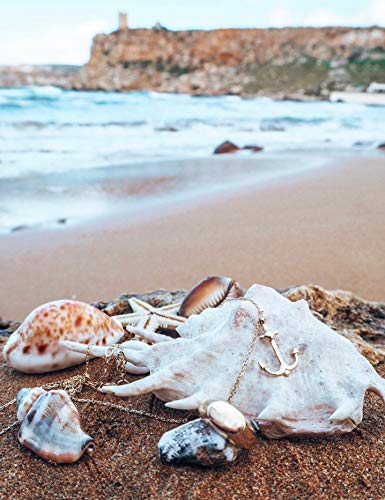 MEVECCO Gold Dainty Anchor Pendant Necklace,14K Gold Plated Cute Horizontal Hammered Necklace for Women4