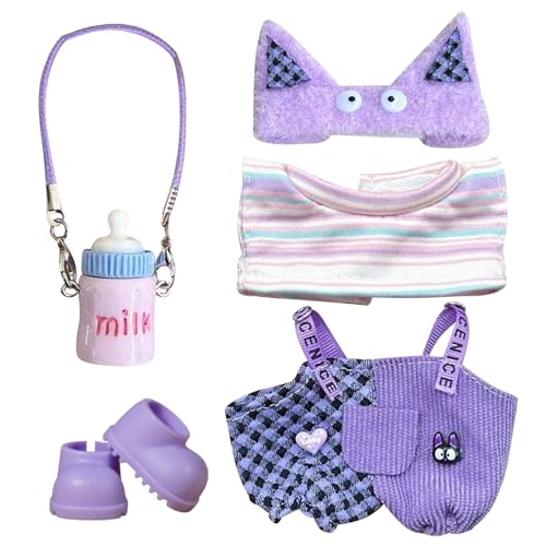 ZXTGBQ Ropa de Muñeca, Ropa de Peluche de 17 cm, Disfraces para Muñecas, Púrpura (No Incluye Peluches)