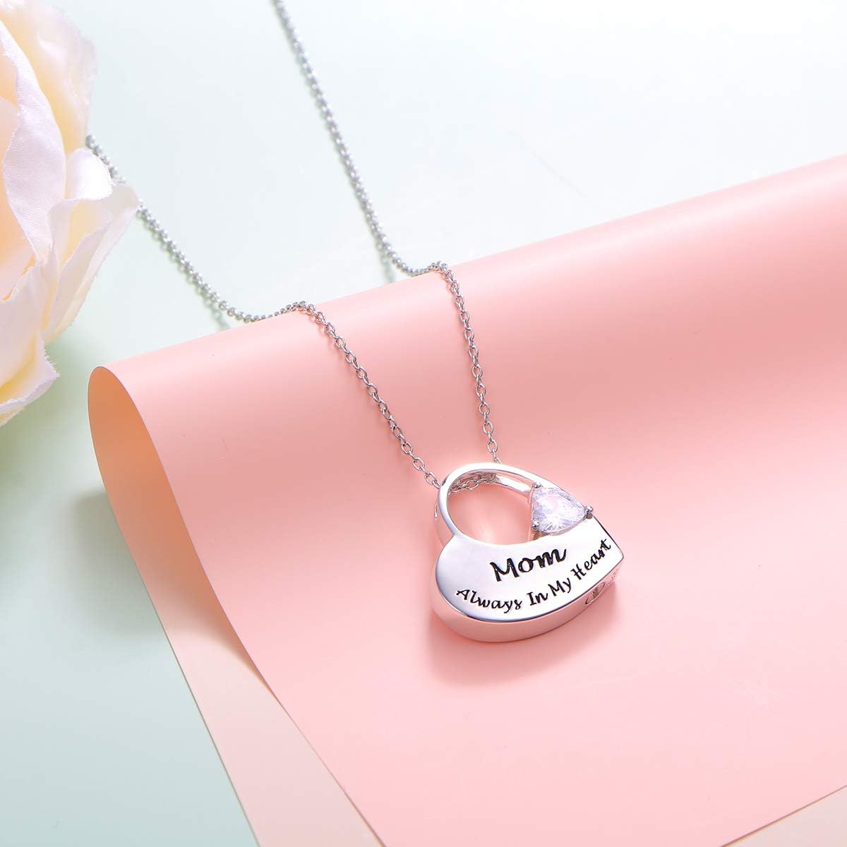 S925 Sterling Silver Urn Necklace for Ashes Cremation Memorial Keepsake Pendant Necklace Jewelry for Women - Image 2