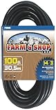 Prime Wire & Cable EC532735 100-Foot 14/3 SJTOW Farm and Shop Extension Cord, Black
