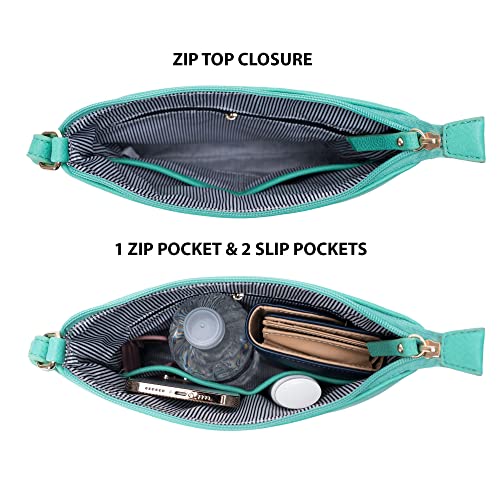 Image of Solene Crossbody Bag Functional Multi Pocket Messenger Purse Top Zip Closure Shoulder Handbag With Adjustable Strap
