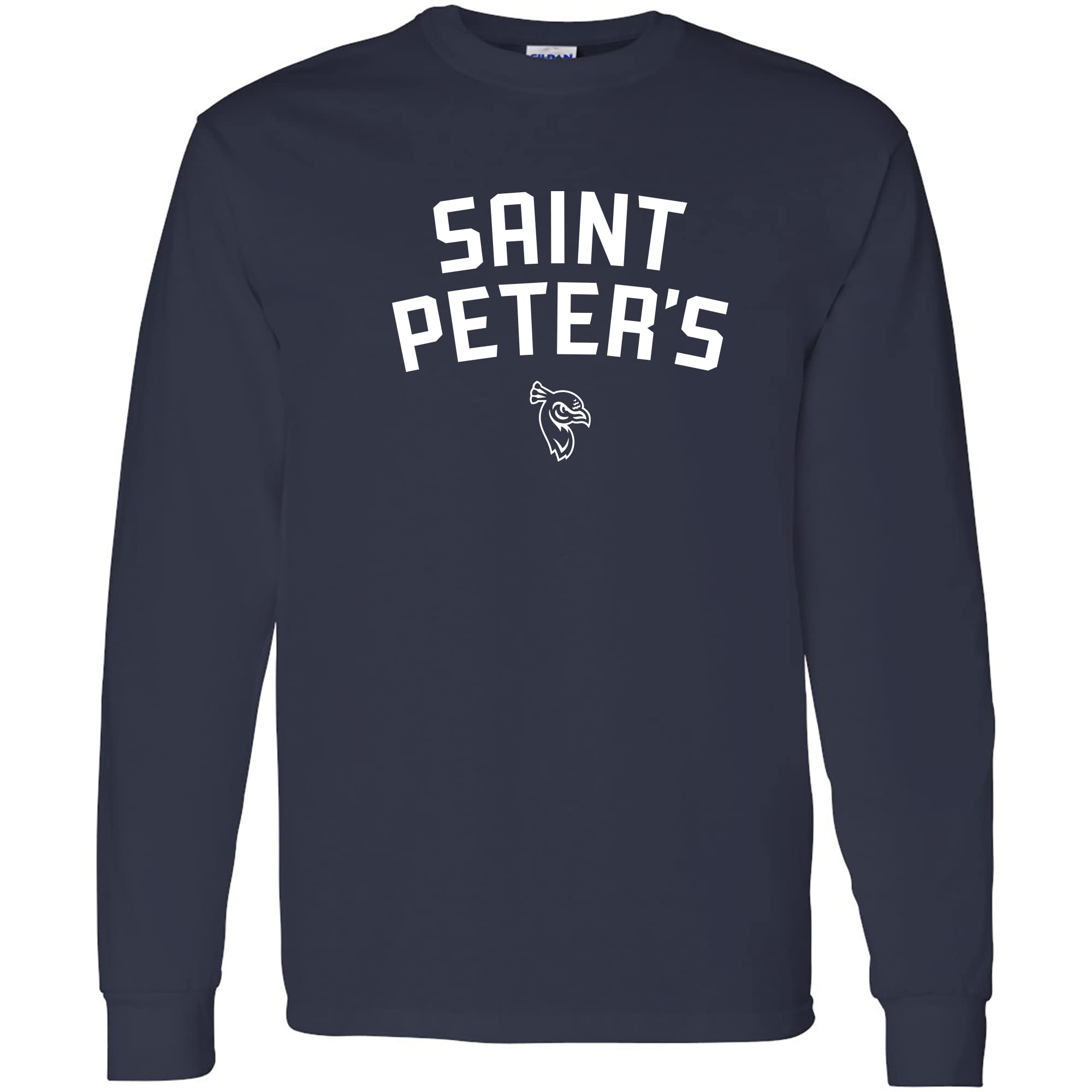NCAA Officially Licensed College - University Team Color Arch Logo Long Sleeve, Saint Peter's University Peacocks Navy, S
