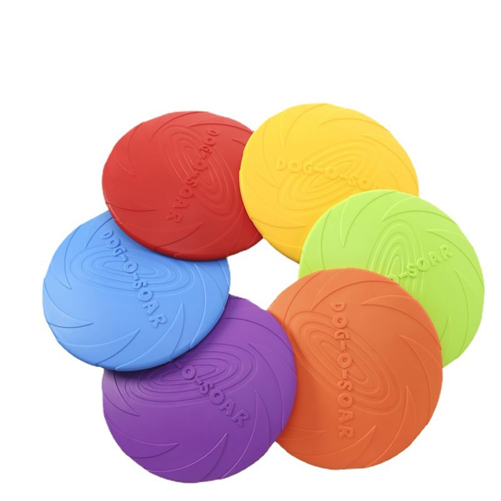 helioflicker 2 Pack Dog Flying Disc Dog Dog Rubber Flyer Dog Toy for Small Large Dogs To Sport Safe on Teeth - S Blue & Green - Image 2
