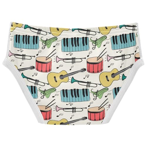 Pigsaly Boys' Underwear Instruments Music Notes Boys Briefs Electronic Piano Guitar Toddler Underwear 3T Multicolor2