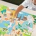 BEUNITONE 45-Pcs Farm Animal Felt Storyboard fabric-11 x 9 inches Flannel Board Stories for Interactive Storytelling Play Activity Kits-Chicks,Cows,Horses,Rabbits,Sheep