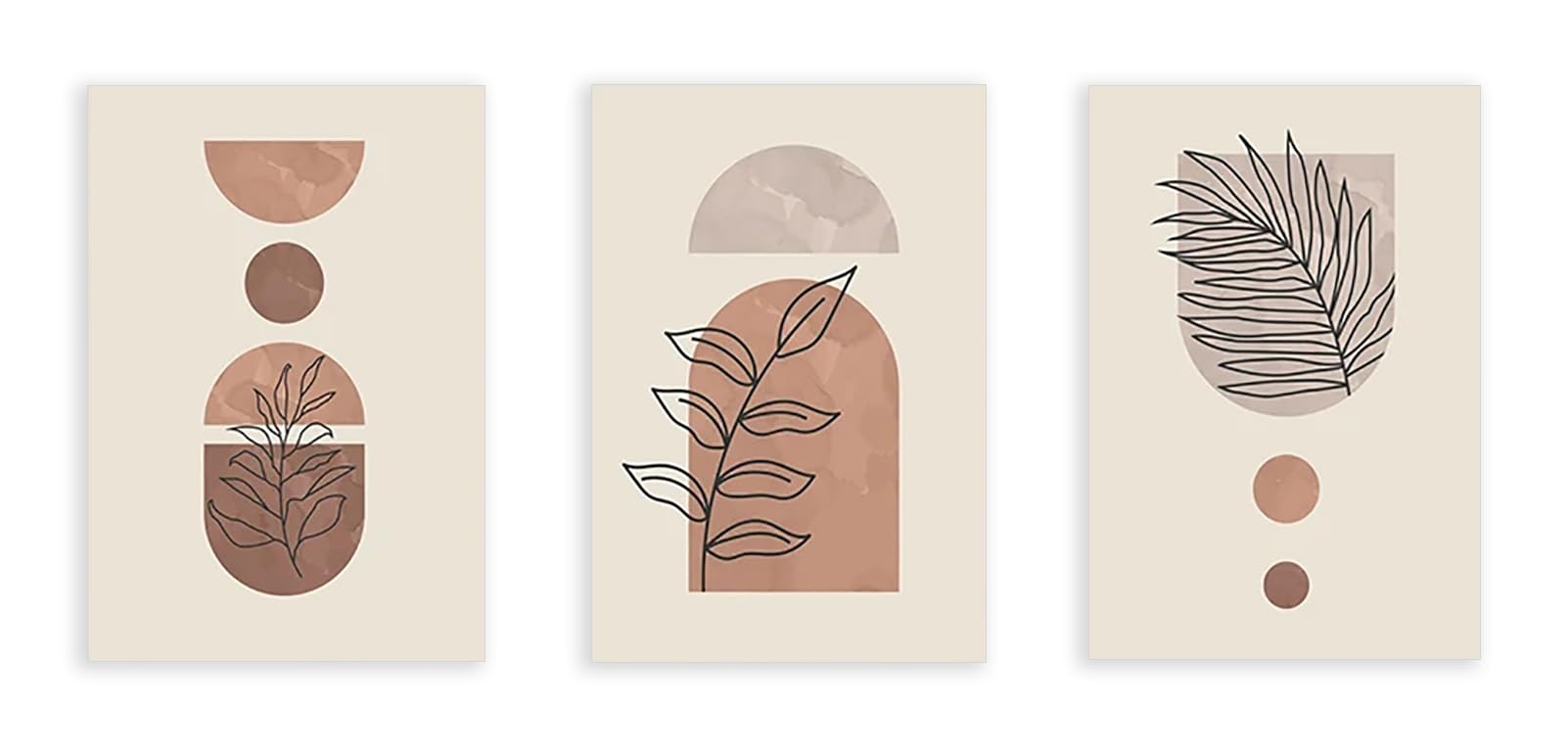 Affiches de feuilles géométriques boho pour décoration de salon chic - 8
