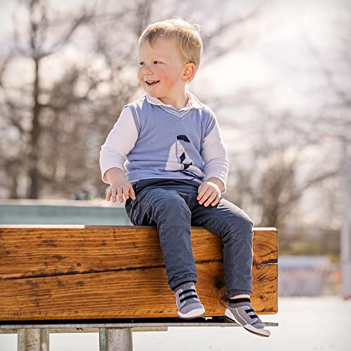 Komuello Baby and Toddler Shoes, Pull Up First Walker, Non Slip Bottom, Soft Cotton, Premium Sock Shoes - Walker4