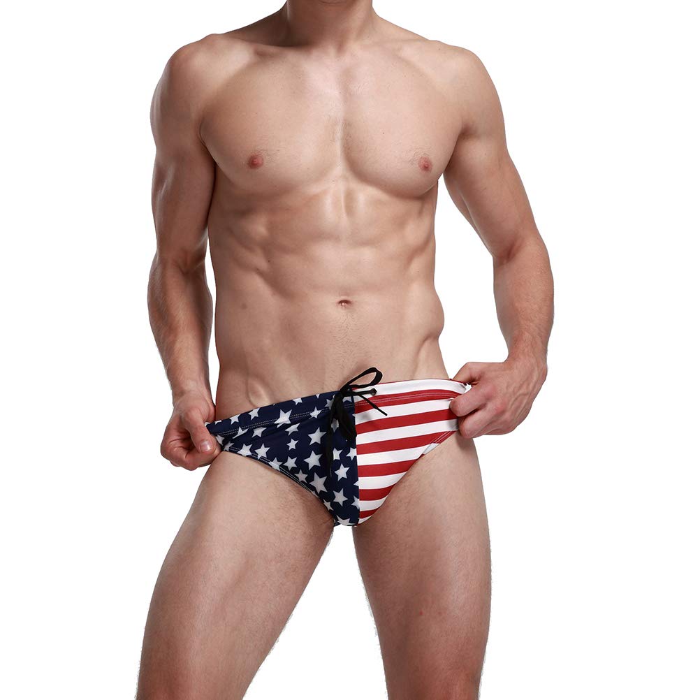 VALICLUD Maillot de bain pour homme Motif drapeau américain Taille S Bleu - Bleu - M