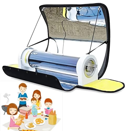 Horno solar portátil para cocinar al aire libre con gran capacidad y rango de temperatura, ideal para camping, senderismo y reuniones familiares