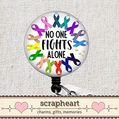 All Cancer Awareness Badge Reel, No One Fights Alone Cancer Awareness Ribbon Badge Reel, Oncology Nurse Breast Cancer Badge Reel, Cancer Ribbon Retractable Badge Reel #TOP4