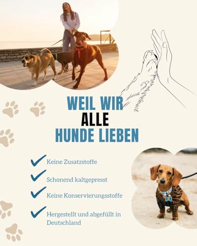 Beruhigungssnack für Hunde – Gegen Stress & für Gelassenheit bei Autofahrten, Tierärzten & im Alltag – mit L-Tryptophan, Baldrian, Johanniskraut & Lammprotein – Getreidefrei & Natürlich (180 g)