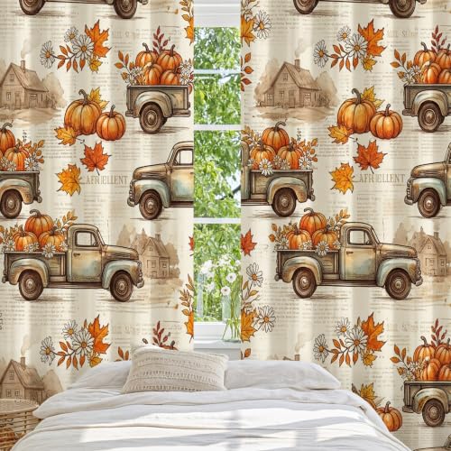 Rideaux occultants lavables en machine motif rustique orange - 5
