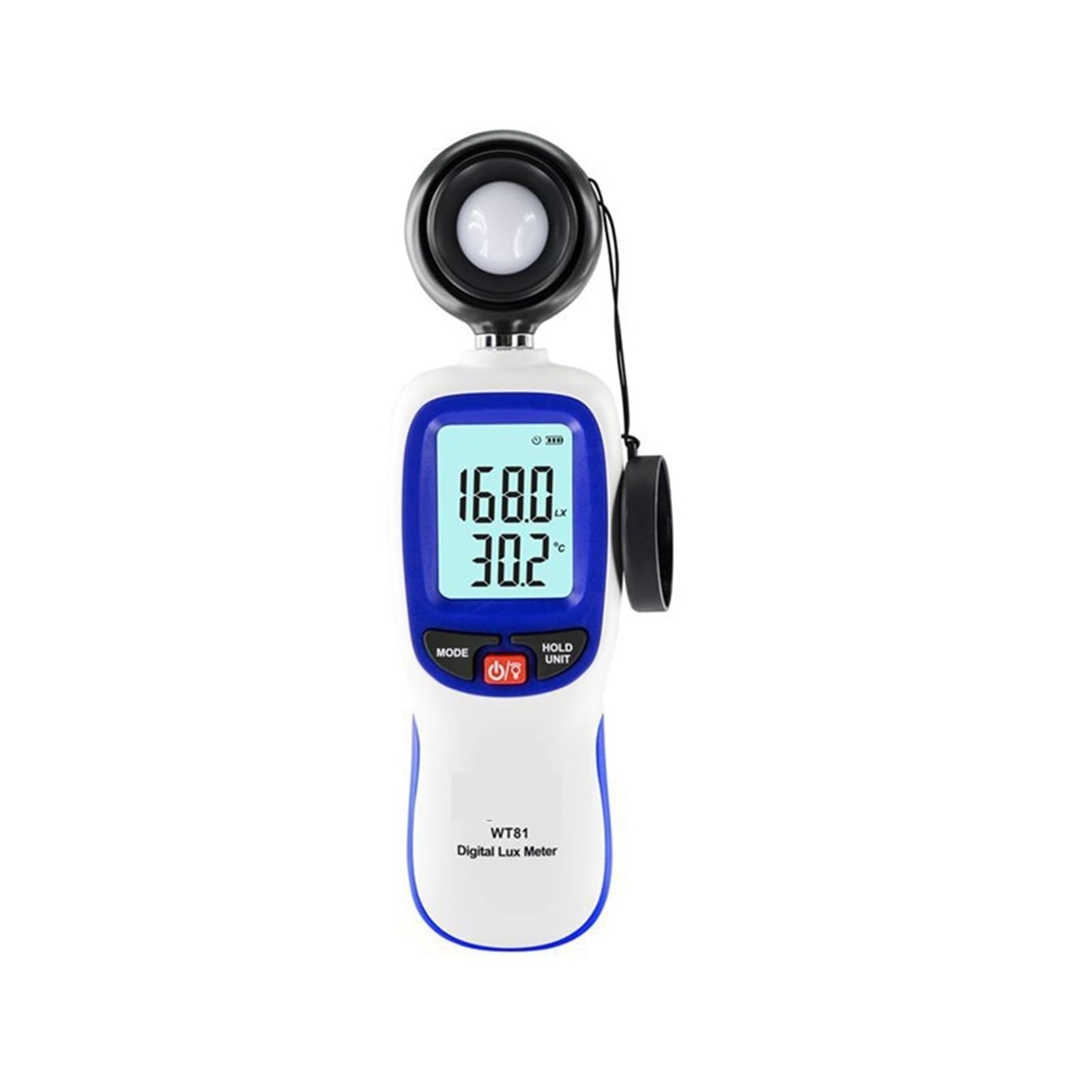 Alte prestazioni Luxmetro digitale Precisione Misuratore di intensità luminosa professionale Termometro 0-20000 Lux Illuminometro Mantenimento dati per case, agricoltura, magazzino