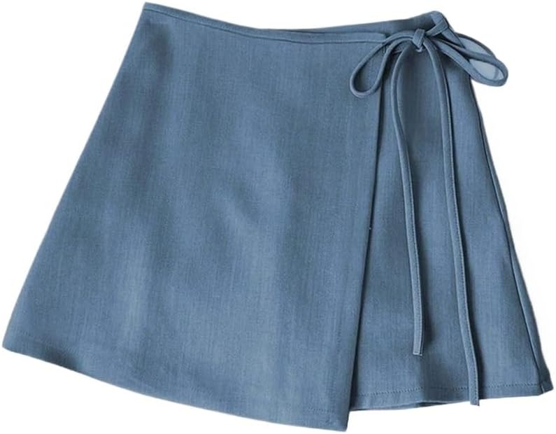 Women's Casual Mini Skort Skirt Asymmetrical Hem Summer Style Textured Fabric