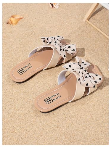 Image of GORGLITTER Girl's Slip on Sandals Bow Sandals Round Open Toe Beach Sandals