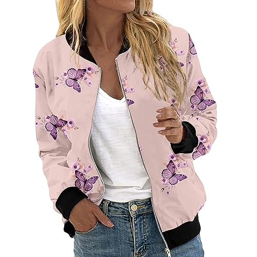 Veste mi-saison courte légère zippée imprimé de Noël femme