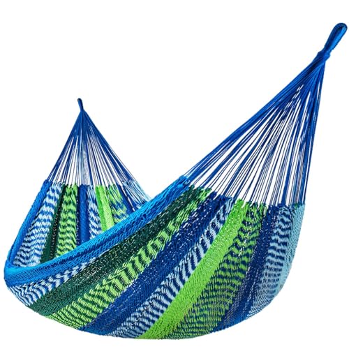 Lazy Daze Mayan Hammock 10.5ft Handwoven Double, Blue