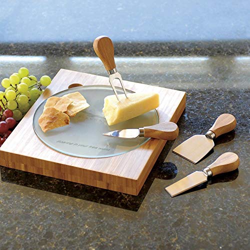 Freehawk 4 Pieces Set Cheese Knives With Bamboo Wood Handle Steel Stainless Cheese Slicer Cheese Cutter (Original Bamboo Handle) #TOP2