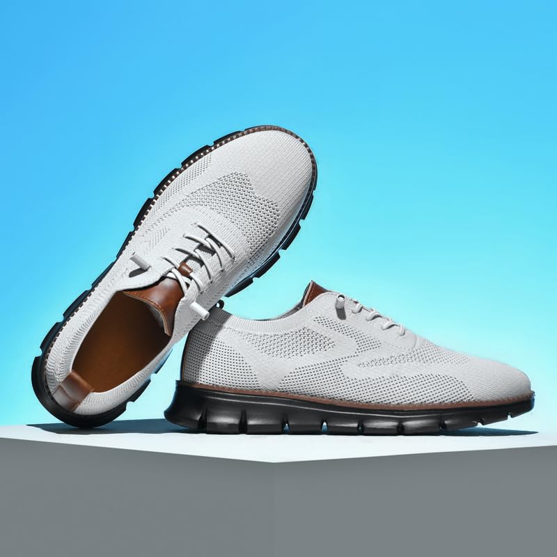 Image of Wearbreeze Men's Business Casual Oxford Sneakers - Lightweight Lace-Up Dress Shoes for Work, Travel & Daily Commute