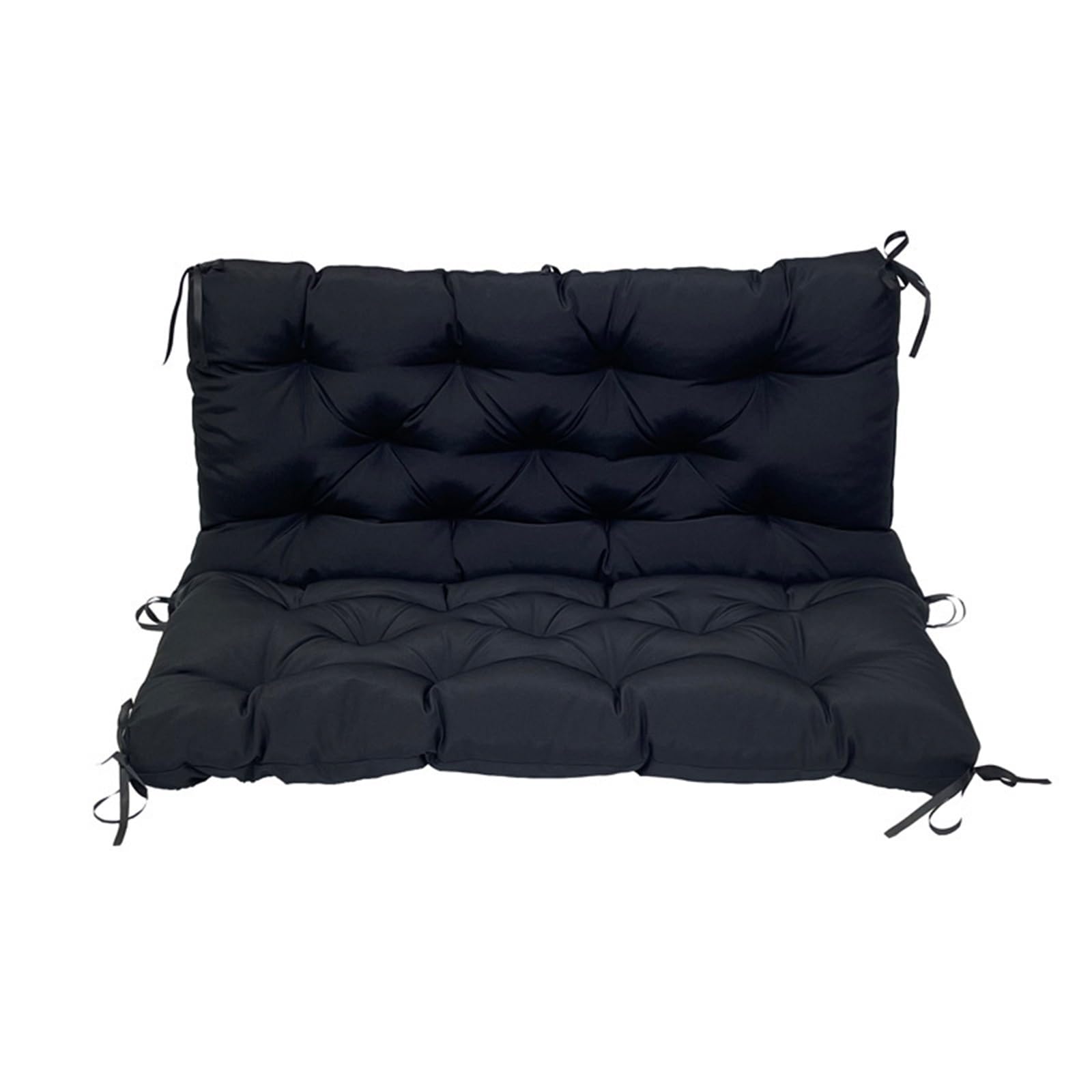 Cojín grueso e impermeable de repuesto para patio y jardín de 23 plazas con respaldo, perfecto cojín de asiento al aire libre con lazos para mayor comodidad y estilo