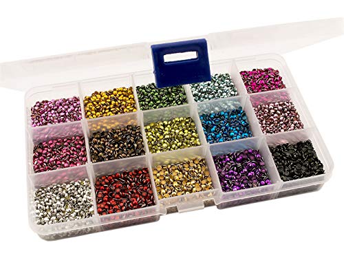 Rhinestuds Hot Fix SS10 2,8 mm assortis pour customisation textile - 3