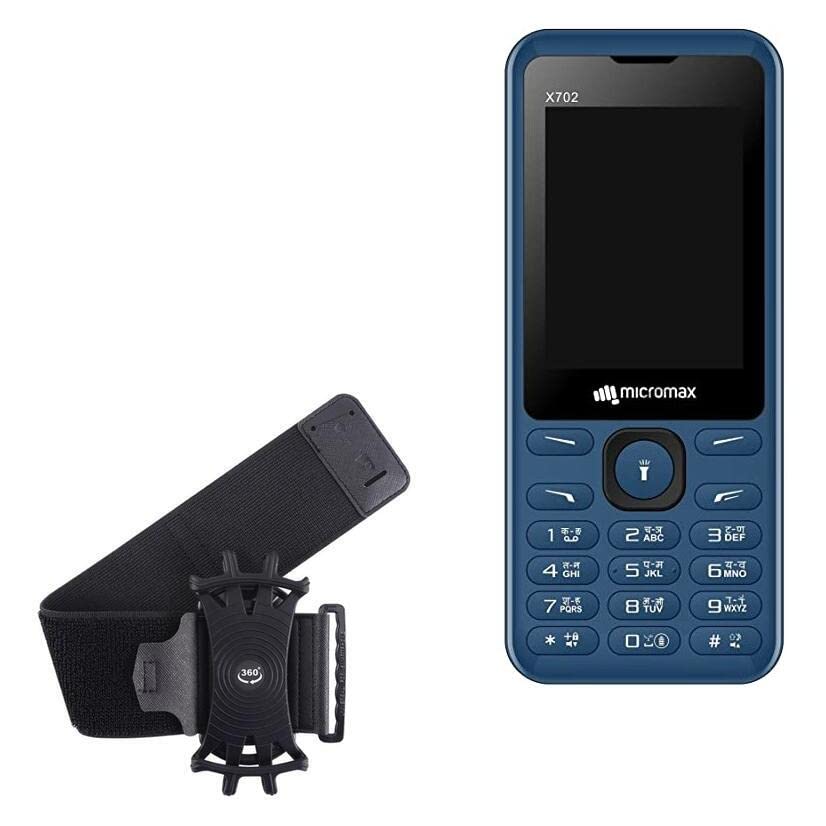 BoxWave Holster Compatible with Micromax X702 - ActiveStretch Sport Armband, Adjustable Armband for Workout and Running - Jet Black