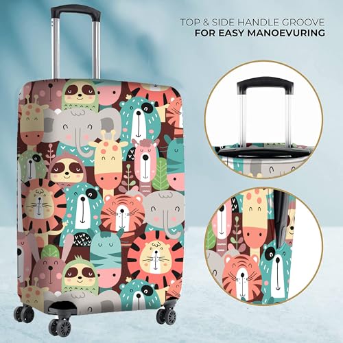 Image of Nasher Miles Polyester Protective Luggage Cover Set of 2 (Small-Medium) - Zoology