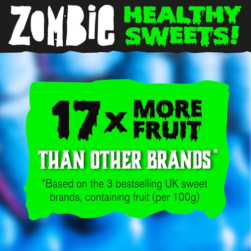 Zombie No Added Sugar Sweets, Variety Pack (12 Bags), 90% Fruit, Vegan, Healthy Snacks for Adults, Kids, Low Calorie, Gluten Free, Halal, Bulk, Jelly, Tub, Vegetarian, Party Bags, Gummy, Multipack - Image 5