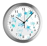 Abmessung Kinderuhr: Durchmesser 25 cm. Die Funkuhr ist batteriebetrieben und wird mit einer Batterie AA Mignon betrieben. Diese wird benötigt und ist nicht enthalten.