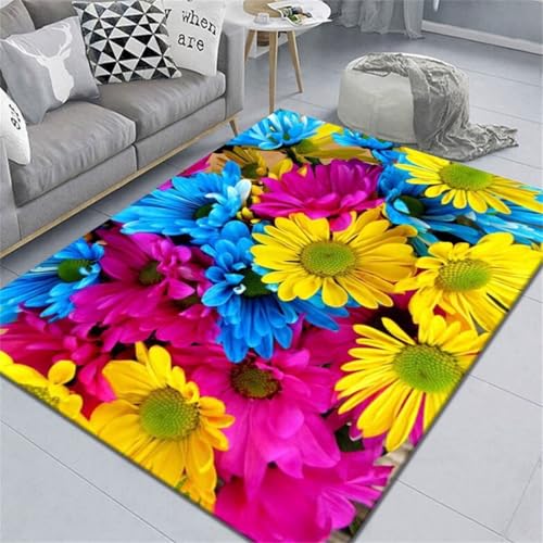 Tapis long 200x300cm ensemble salon complet décoration florale - 2