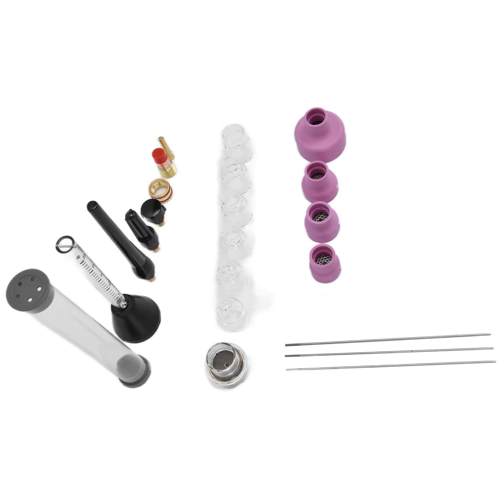 Kit de boquilla de soldadura de de argón, medidor de flujo de Gas duradero de cerámica, aguja de tungsteno WP-17/18/26 azul