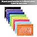Boao 24 Pcs Pencil Pouch for 3 Rings Binder Pencil Bags Bulk with Zipper Colorful Case Stationery Bag with Clear Window for Office Supplies