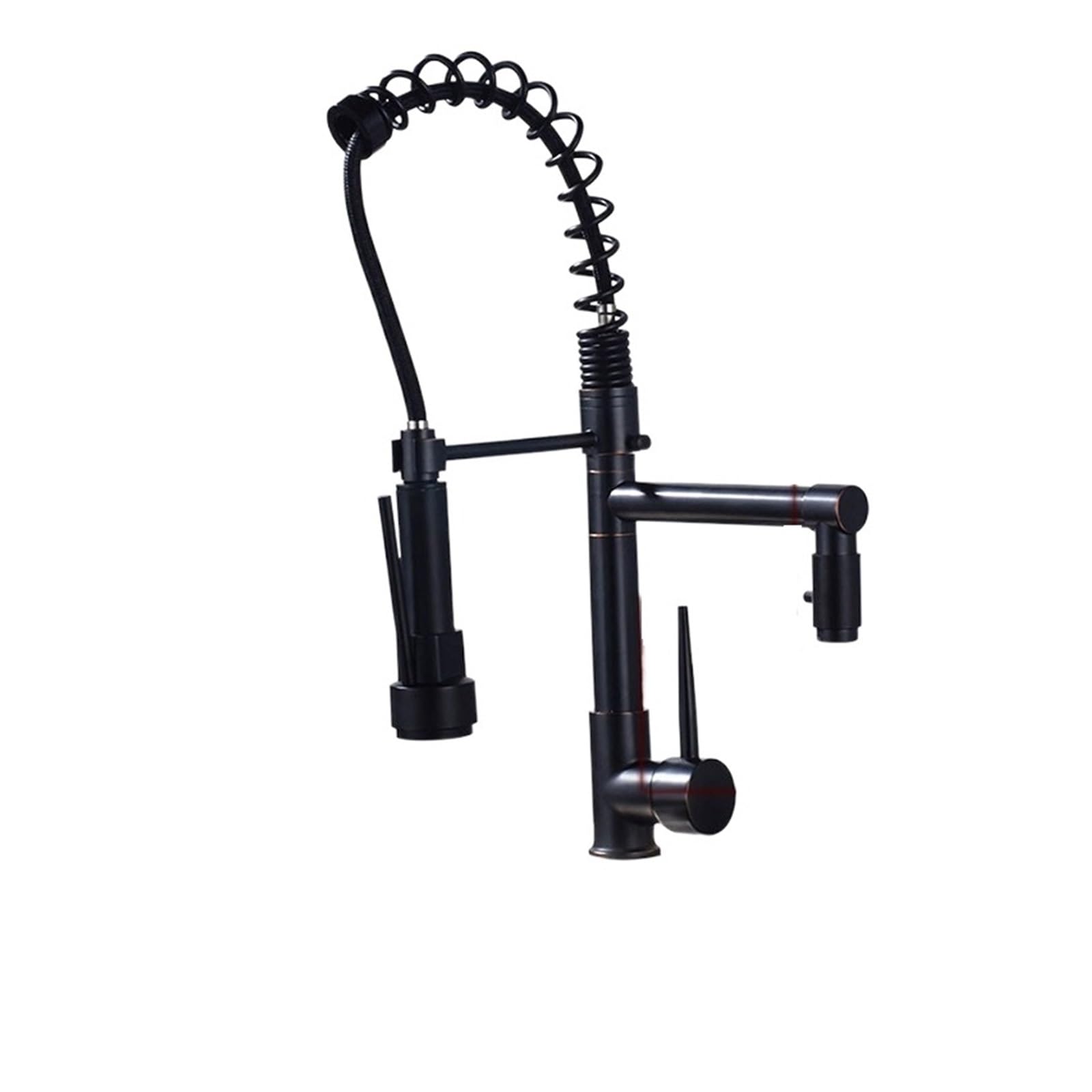 Robinet de cuisine à ressort bronze noir mitigeur d'évier eau chaude et froide