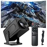 Mini Beamerr für Schlafzimmer&den Außenbereich,Tragbar Projektor Android11 mit WLAN&Bluetooth,Smart Beamer mit integriertem Lautsprecher, 1280×720p,Kompatibel mit Laptops/Fernsehern (Schwarz)