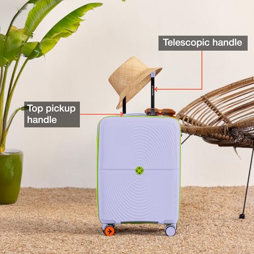 Image of Nasher Miles Bali Hard-Sided Polypropylene Cabin Luggage 20 inch | 55cm | 8 Wheels Small Trolley Bag for Travel | Suitcase (Grey)