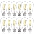 Tiadio ST58 Edison Bulbs 60 Watt Led, 5000K Vintage Light Bulbs, E26 Led Bulb 6W Dimmable Plastic 600LM, Antique Decorative Filament LED Bulb for Bedroom Office Fan Lights Ceiling Fixtures 12 Pack