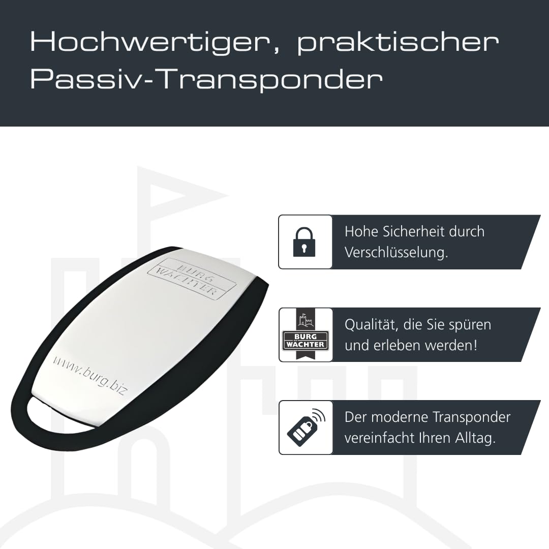BURG-WÄCHTER Elektronisches Türschloss inkl. Funkschlüssel, Set aus Türzylinder und RFID-Türöffner, Türöffnung per App, Fingerabdruck, PIN oder Funk, secuENTRY pro 7000 und ENTRY 7710 RFID