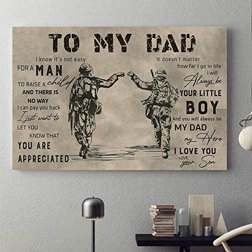 Mugmug to My Dad Gift from Son Army Military Soldier for dad Paper Poster No Frame (17x11)
