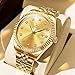 OLEVS Watches for Men Diamond Luxury Gold Analog Quartz Gold Silver Stainless Steel Waterproof Luminous Enlarge Date Wrist Watches