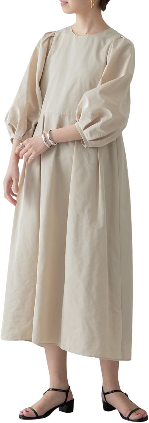 Amazon Co Jp アーバンリサーチ ワンピース ドレス La Maison 袖ボリュームワンピース レディース Ul14 Beige Free 服 ファッション小物