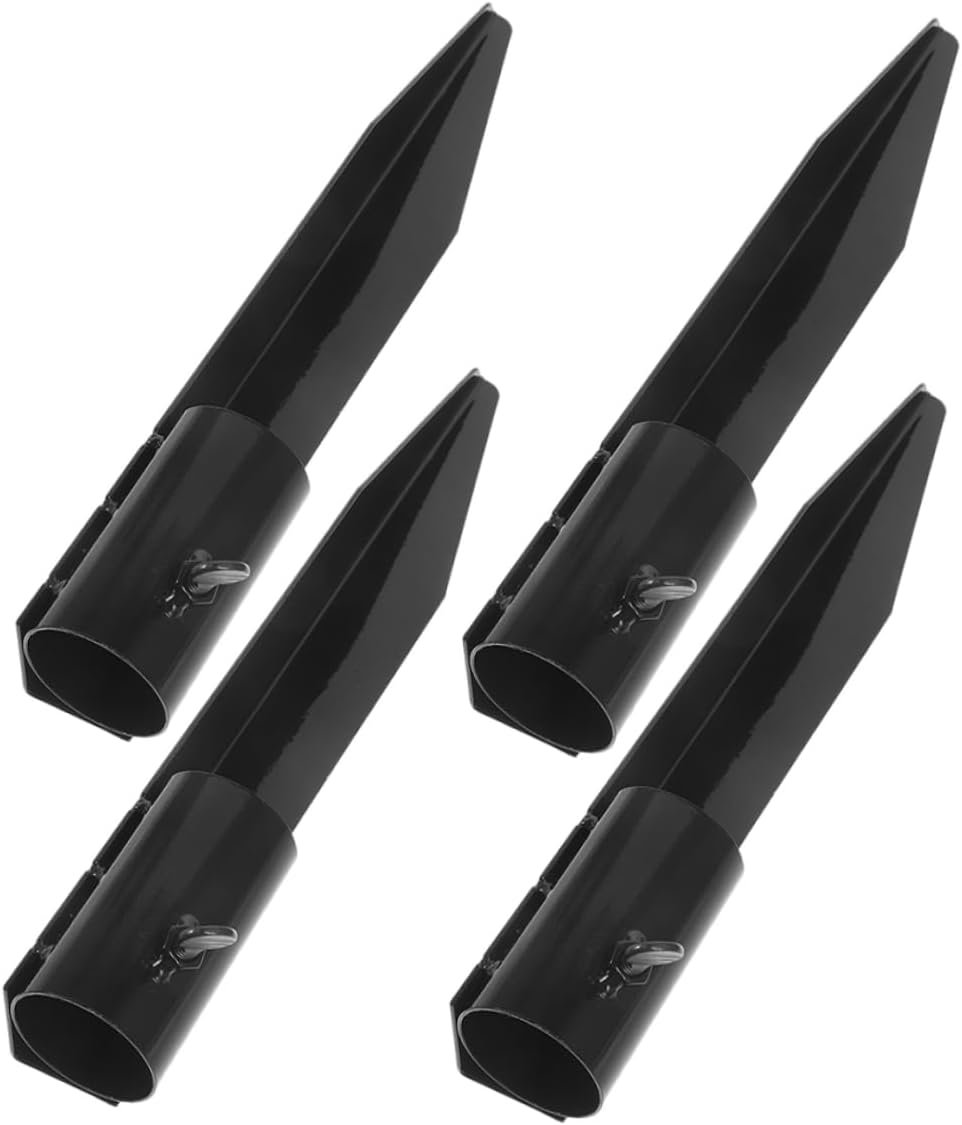 Garneck 4pcs Metal Garden Lamp Stakes Ground Spikes for Solar Lights Easy to Install Landscape Lighting Accessories Sturdy and Weather-Resistant Design for Outdoor Use