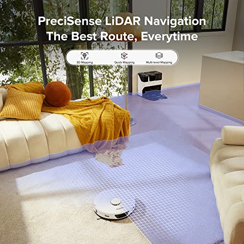 roborock S7 Max Ultra Robot Vacuum and Mop Combo, Auto Mop Drying and Washing, Self-Emptying and Refilling, 5500Pa Suction, Reactive Tech Obstacle Avoidance, White (RockDock Ultra Series) - Image 6