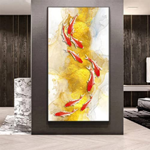 Or Koi Poissons Art Toile paysage océan moderne affiches murales premium